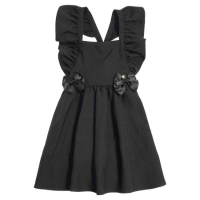 Picture of PRE ORDER Caramelo Kids Girls Frill School Pinafore With Bows - Black