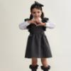 Picture of PRE ORDER Caramelo Kids Girls Frill School Pinafore With Bows - Grey