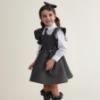 Picture of PRE ORDER Caramelo Kids Girls Frill School Pinafore With Bows - Grey
