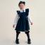 Picture of Caramelo Kids Girls Frill School Pinafore With Bows - Navy