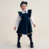 Picture of PRE ORDER Caramelo Kids Girls Frill School Pinafore With Bows - Navy