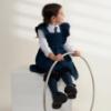 Picture of PRE ORDER Caramelo Kids Girls Frill School Pinafore With Bows - Navy