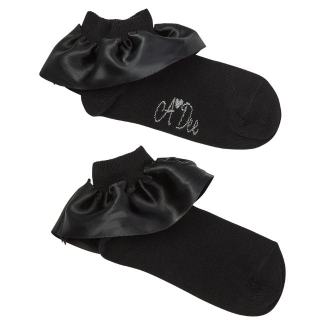 Picture of PRE ORDER A Dee BTS Pixie Satin Ruffle Ankle Sock - Black