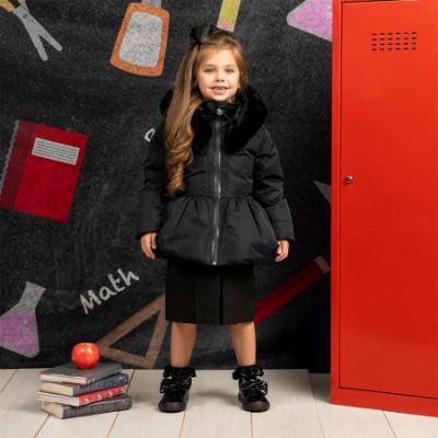 Picture of PRE ORDER A Dee BTS Amie Short Jacket Faux Fur Hood  - Black