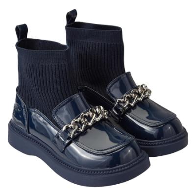Picture of PRE ORDER A Dee Mary Chain Sock Wellie - Navy Blue