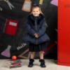 Picture of PRE ORDER A Dee BTS Amie Short Jacket Faux Fur Hood  - Navy Blue