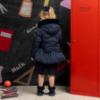 Picture of PRE ORDER A Dee BTS Amie Short Jacket Faux Fur Hood  - Navy Blue