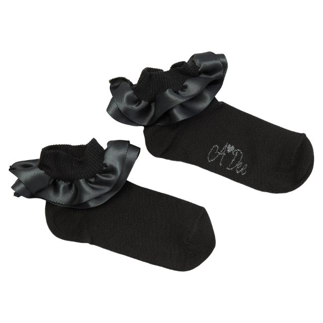 Picture of A Dee BTS Pixie Satin Ruffle Ankle Sock - Grey