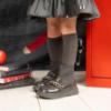 Picture of PRE ORDER A Dee BTS Poppy Satin Bow Knee High Sock - Grey