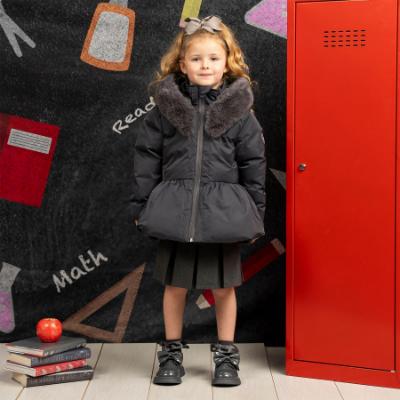 Picture of PRE ORDER A Dee BTS Amie Short Jacket Faux Fur Hood  - Grey