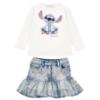 Picture of Monnalisa Girls Disney Lilo & Stitch Top & Skirt Set X 2 - Ivory