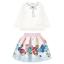 Picture of Monnalisa Girls Jewel Top & Jewel Skirt Set X 2 - Ivory Blue