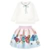 Picture of PRE ORDER Monnalisa Girls Jewel Top & Jewel Skirt Set X 2 - Ivory Blue