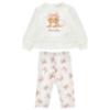 Picture of Monnalisa Bebe Girls Puppy & Bows Legging Set - Ivory Pink