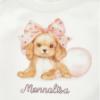 Picture of Monnalisa Bebe Girls Puppy & Bows Legging Set - Ivory Pink