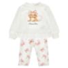 Picture of Monnalisa Bebe Girls Puppy & Bows Legging Set - Ivory Pink