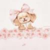 Picture of Monnalisa Bebe Girls Reversible Puppy & Bows Blanket - Pink