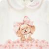Picture of Monnalisa Bebe Girls Roses & Puppy Bow Babygrow - Ivory Pink