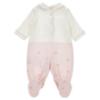 Picture of Monnalisa Bebe Girls Roses & Puppy Bow Babygrow - Ivory Pink