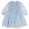 Picture of Sarah Louise Girls Smocked Bodice Long Sleeve Dress - Pale Blue