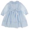 Picture of Sarah Louise Girls Smocked Bodice Long Sleeve Dress - Pale Blue