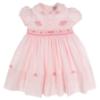Picture of Sarah Louise Girls Smocked Bodice Puff Sleeve Dress - Pale Pink Fuschia