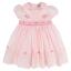Picture of Sarah Louise Girls Smocked Bodice Puff Sleeve Dress - Pale Pink Fuschia