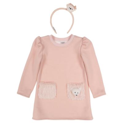 Picture of Jamiks Kids Girls Lysandre Teddy Dress & Headband Set X 2  - Pink Apricot