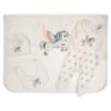 Picture of Jamiks Kids Baby Boys Cruz Flying Pony Babygrow Hat Swaddle Bib Velour Set X 4 - Ivory Pale Blue
