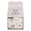Picture of Jamiks Kids Baby Boys Cruz Babygrow Hat Swaddle Bib Velour Set X 4 - Ivory Pale Blue