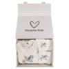 Picture of Jamiks Kids Baby Boys Cruz Flying Pony Babygrow Hat Swaddle Bib Velour Set X 4 - Ivory Pale Blue