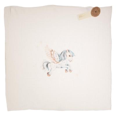 Picture of Jamiks Kids Baby Boys Cruz Flying Pony Organic Muslin Gift Set X 2 - Pale Blue
