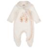 Picture of Jamiks Kids Baby Girls Jolene Castle Babygrow Hat Swaddle Bib Velour Set X 4 - Ivory Pink