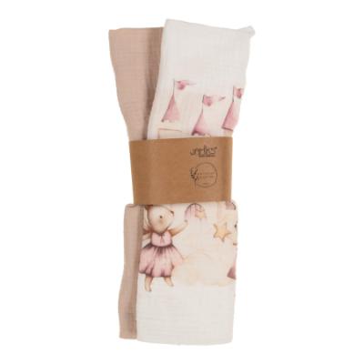 Picture of Jamiks Kids Baby Girls Jolene Castle Organic Muslin Gift Set X 2 - Pink Beige