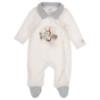Picture of Jamiks Kids Baby Boys Damaso Bunny Babygrow Hat Swaddle Bib Velour Set X 4 - Ivory Pale Blue