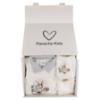 Picture of Jamiks Kids Baby Boys Damaso Bunny Babygrow Hat Swaddle Bib Velour Set X 4 - Ivory Pale Blue