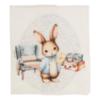 Picture of Jamiks Kids Baby Boys Damaso Bunny Babygrow Hat Swaddle Bib Velour Set X 4 - Ivory Pale Blue