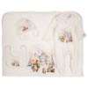 Picture of Jamiks Kids Baby Boys Homero Teddy Babygrow Hat Swaddle Bib Velour Set X 4 - Ivory Pale Blue