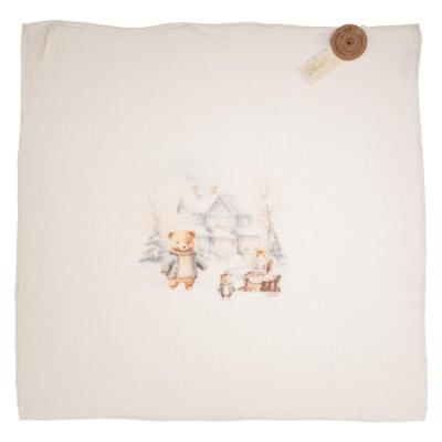 Picture of Jamiks Kids Baby Boys Homero Teddy Organic Muslin Gift Set X 2 - Pale Blue