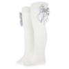 Picture of PRE ORDER Daga Girls  Blue Mirage Knee Socks With Silver Bow - Ivory Silver