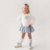 Picture of PRE ORDER Daga Girls  Blue Mirage Knee Socks With Silver Bow - Ivory Silver