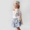 Picture of PRE ORDER Daga Girls Blue Mirage Top & Skirt Set X 2  - Ivory Blue Silver