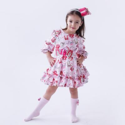Picture of PRE ORDER Daga Girls Magical Surprises Ruffle Dress  - Pink Red Silver