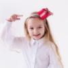 Picture of PRE ORDER Daga Girls Magical Surprises Large Gift Headband - Red Silver