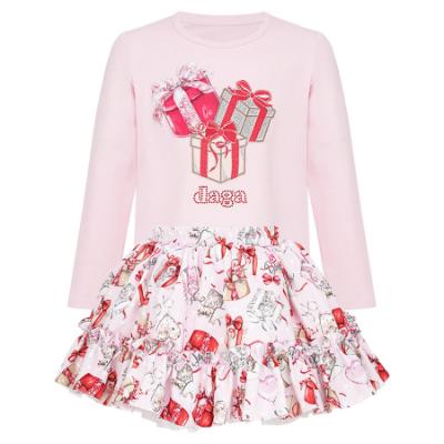 Picture of PRE ORDER Daga Girls Magical Surprises Applique Top & Skirt Set X 2 - Pink Red