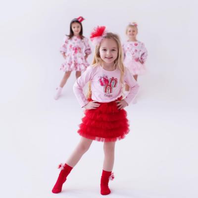 Picture of PRE ORDER Daga Girls  Magical Surprises Knee Socks With Tulle Bow - Red