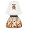 Picture of PRE ORDER Monnalisa Girls  Diamante Teddy Top &  Skirt Set X 2 - Ivory Beige