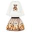 Picture of PRE ORDER Monnalisa Girls Diamante Teddy Top & Skirt Set X 2 - Ivory Beige