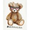 Picture of PRE ORDER Monnalisa Girls  Diamante Teddy Tulle Dress - Ivory Beige