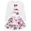Picture of Daga Girls Fashion Street Applique Top & Skirt Set X 2 - Ivory Burgundy
